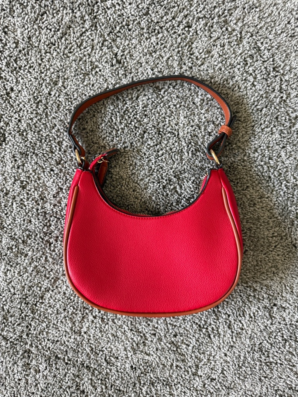 Red Crescent Shoulder Handbag